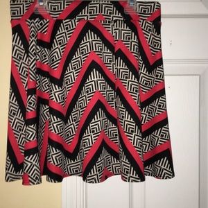 Red black and white skirt